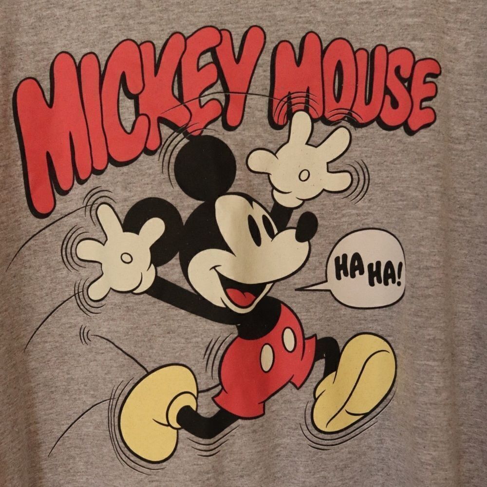 Disney Retro Mickey Mouse T-Shirt - Gray - Medium - Unisex